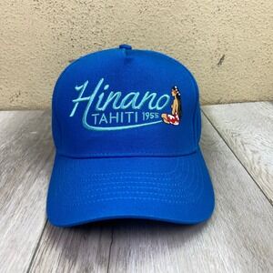 HINANO Tahiti Hat Cap OSFM Snapback Royal Blue Hula Girl Hawaiian Logo NEW